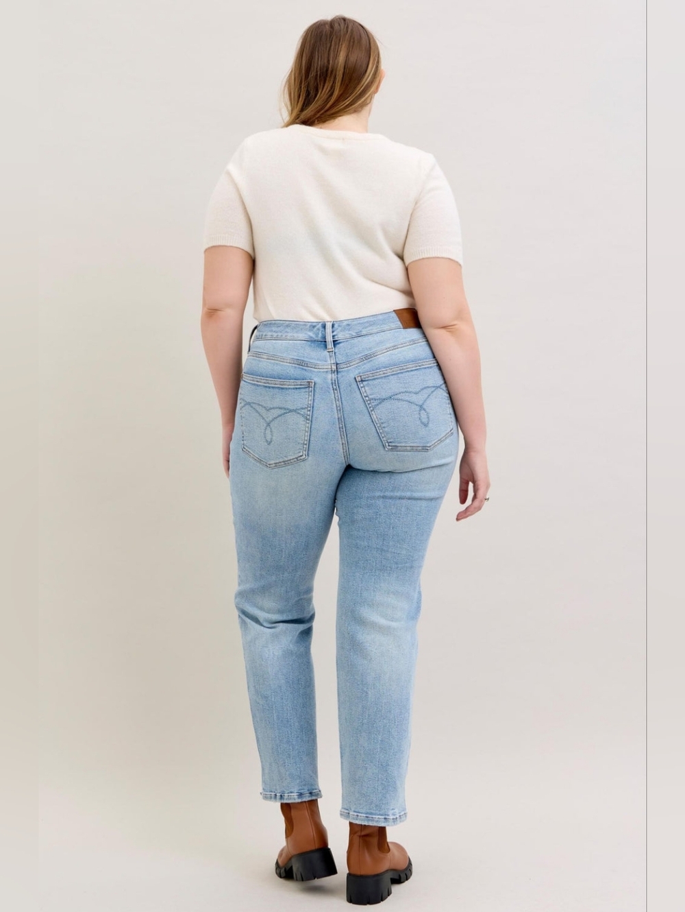Judy Blue Mid Rise Rigid Magic Destroy Straight 14W Denim Jeans 881060 - Picture 2 of 16